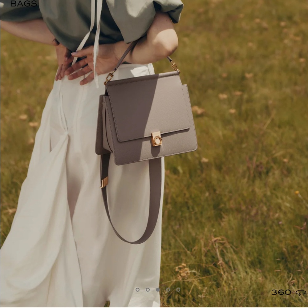 Polene número 7, number 7, Taupe Leather Bag - Picture 2 of 13